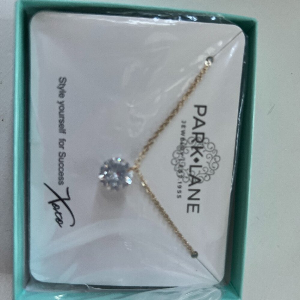 Park Lane CZ pendant on Gold chain